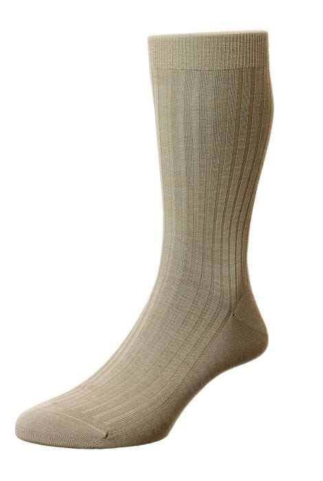 Pantherella Men's Socks Khaki Pantherella Labernum Ribbed Sock