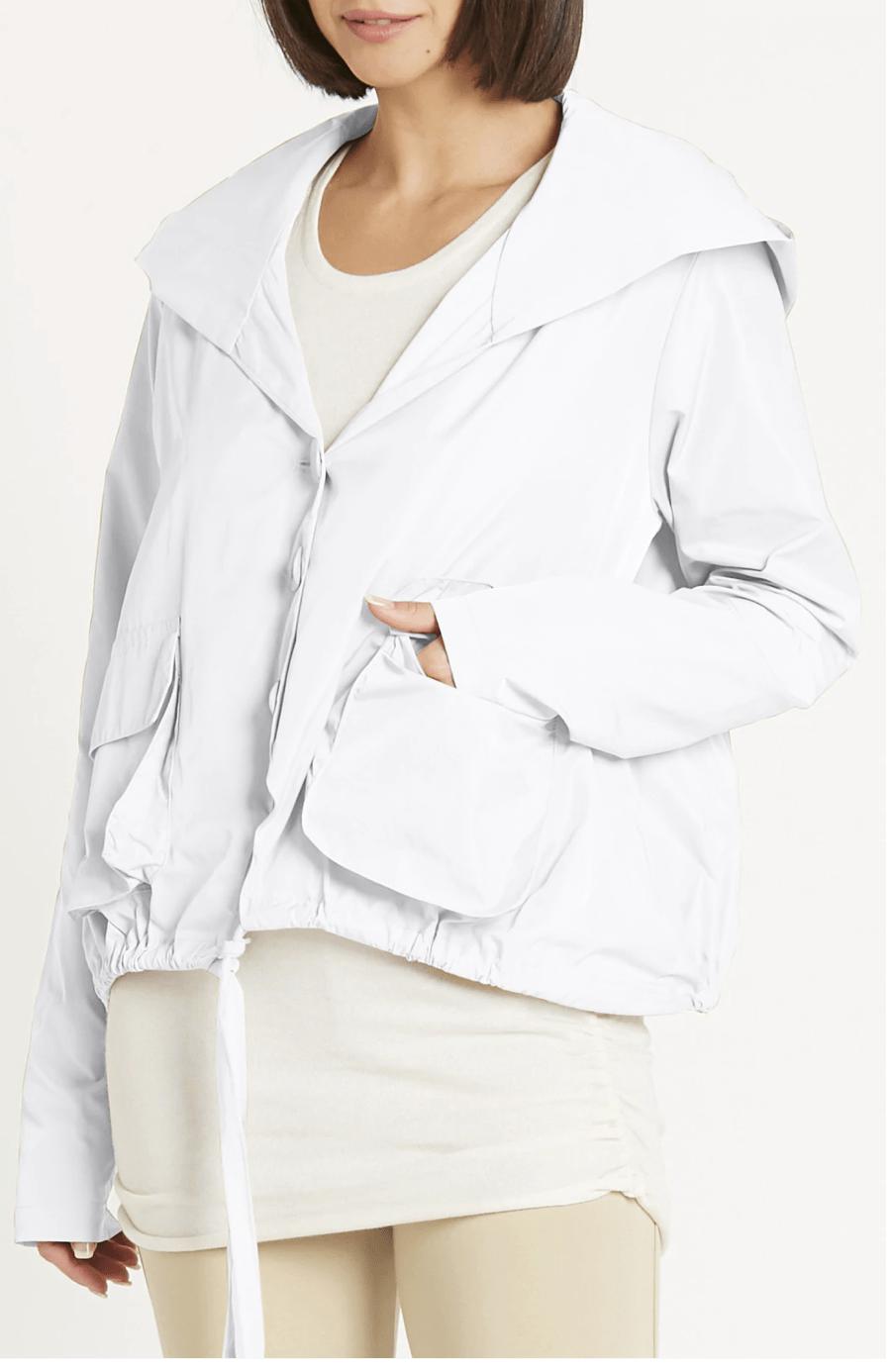 PLANET by Lauren G Women's Jackets White / 1 Planet NU Drawstring Jacket