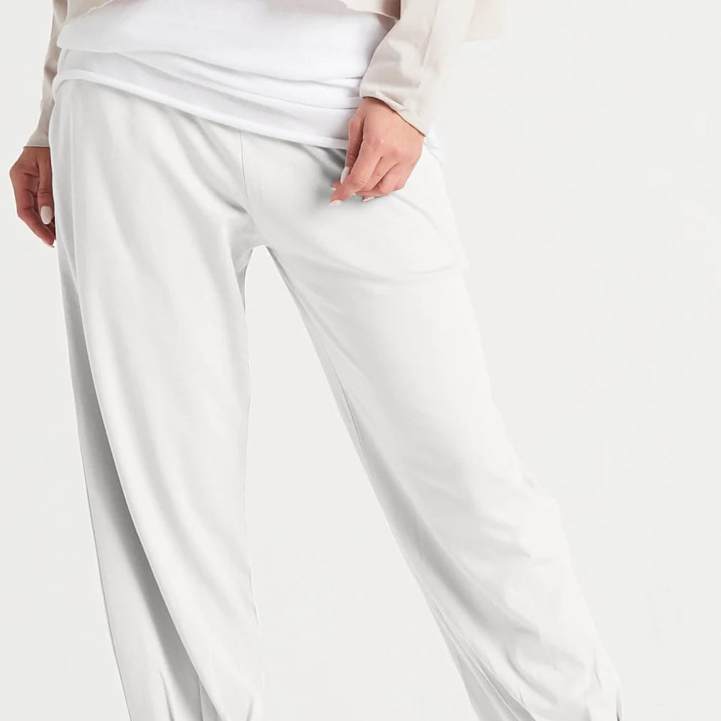 PLANET by Lauren G Women's Pants White / 1 Pima Cotton Pinched Pleat Pants