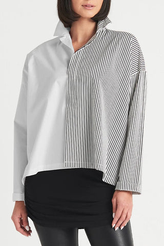 PLANET by Lauren G Women's Shirts & Tops Black/White / 1 Planet 2 Tone Shirt