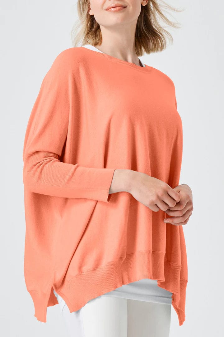 PLANET by Lauren G Women's Sweaters Peachy / One Size Pima Cotton Oversized Crew Neck Knit