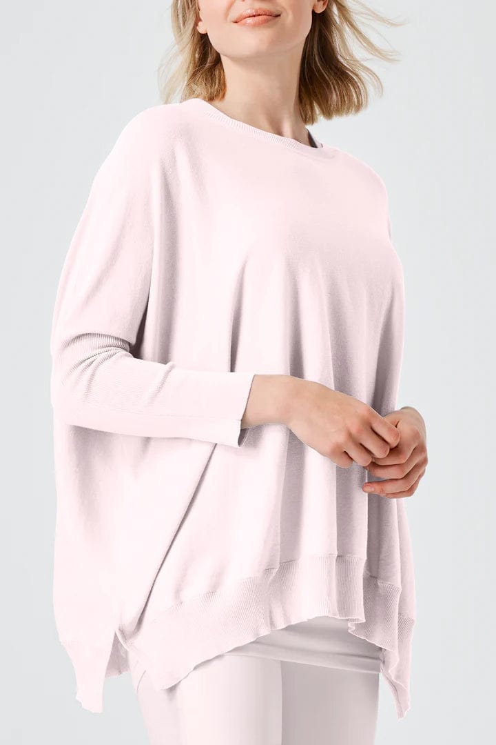 PLANET by Lauren G Women's Sweaters Pinkish / One Size Pima Cotton Oversized Crew Neck Knit