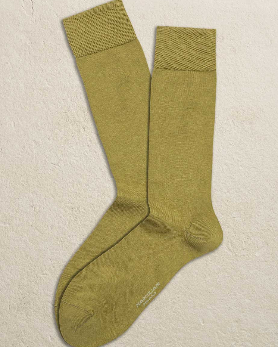 Planters Exchange Men's Socks Khaki Pima Cotton Lisle Classic Plain - 3868T