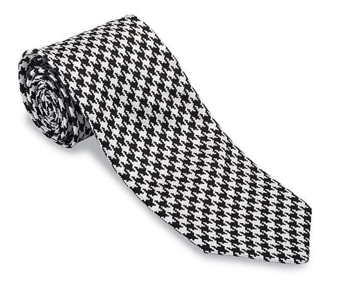 Black/White Large Houndstooth Necktie