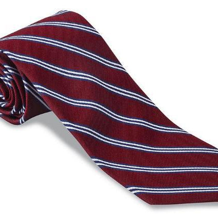 R. Hanauer Men's Necktie Burgundy Brooks Stripe Necktie