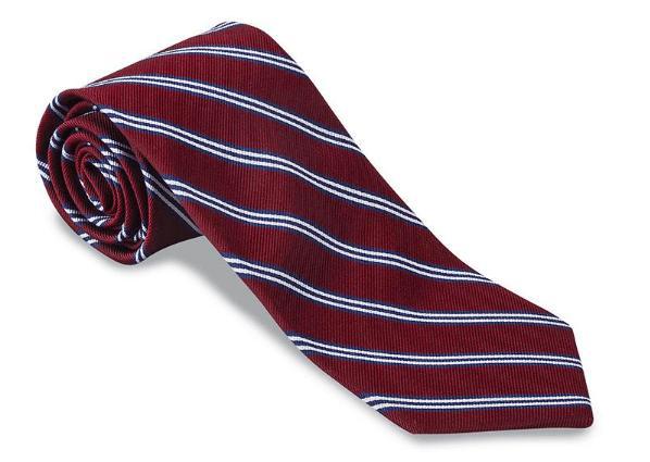 R. Hanauer Men's Necktie Burgundy Brooks Stripe Necktie