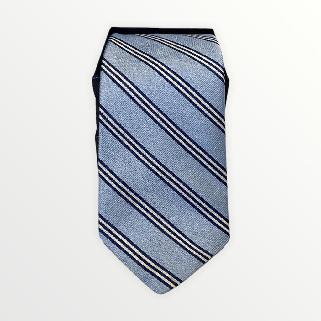 R. Hanauer Men's Necktie Carolina Blue Brooks Stripe Necktie