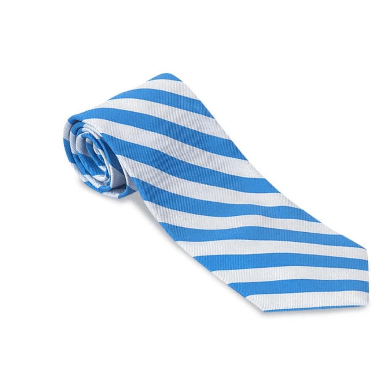 R. Hanauer Men's Necktie Carolina Blue Stripe Bar Tie
