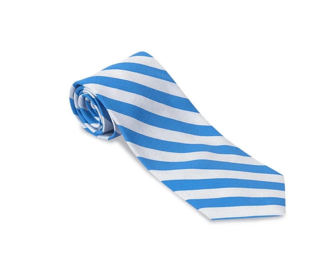 R. Hanauer Men's Necktie Carolina Blue Stripe Bar Tie