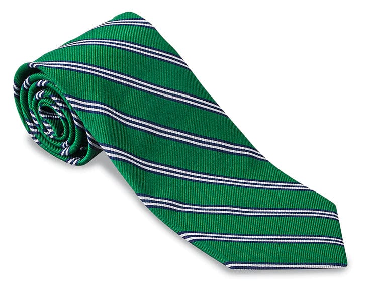 R. Hanauer Men's Necktie Kelly Green Brooks Stripe Necktie