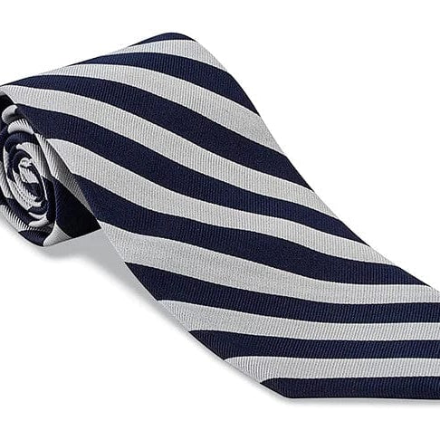 R. Hanauer Men's Necktie Navy/White Stripe Bar Tie