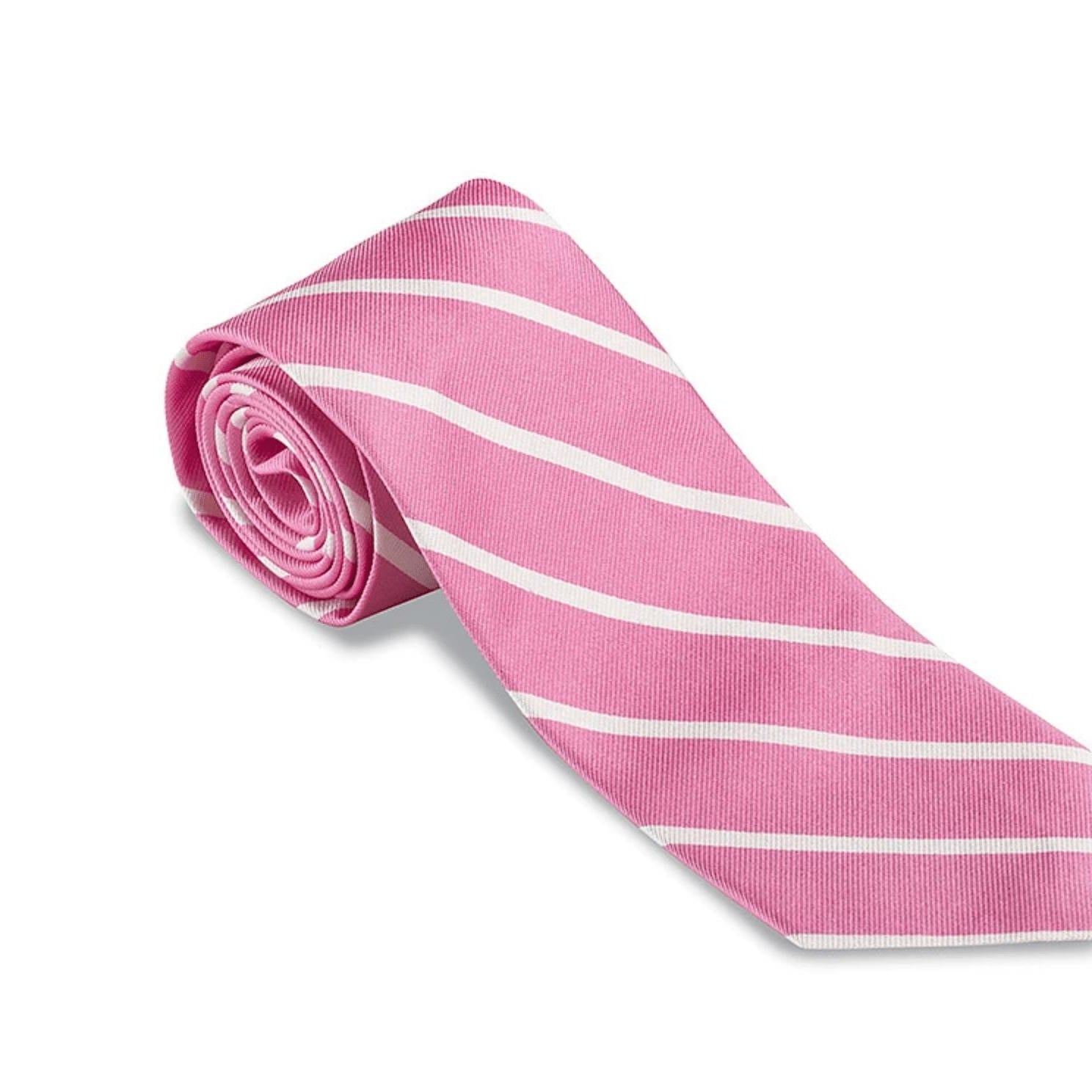 R. Hanauer Men's Necktie Pink Buckingham Stripe Necktie
