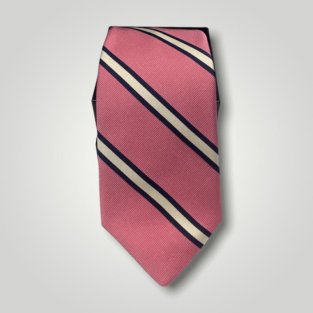 R. Hanauer Men's Necktie Pink R. Hanauer Butler Stripe Tie