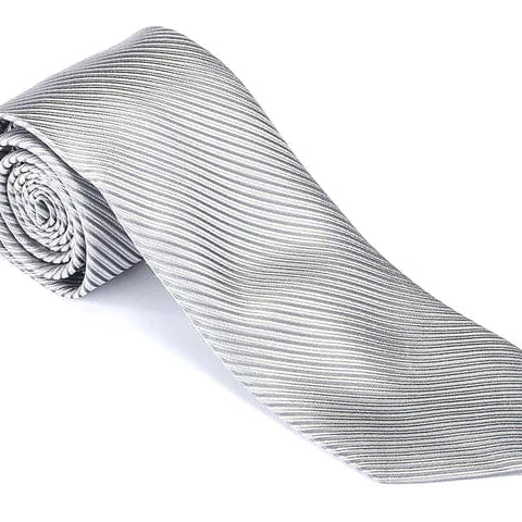 R. Hanauer Men's Necktie Silver Silk Ottoman Necktie