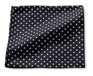 R. Hanauer Black/White Windsor Dots Pocket Square 5178