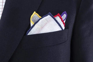 White Linen Multi Color Border