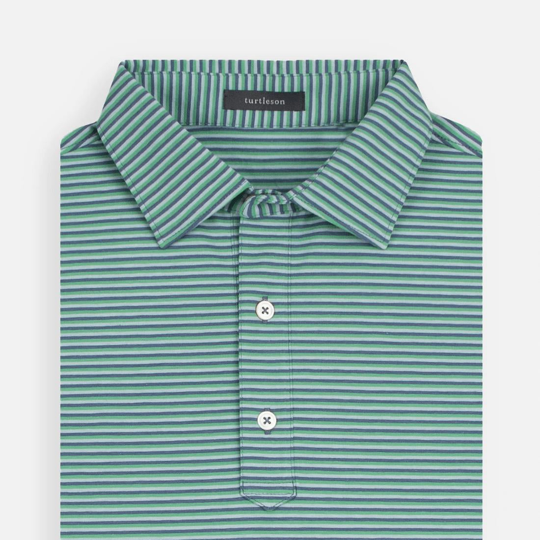 Turtleson Men's Shirts Lagoon/Denim / Med Jack Stripe Cotton Polo